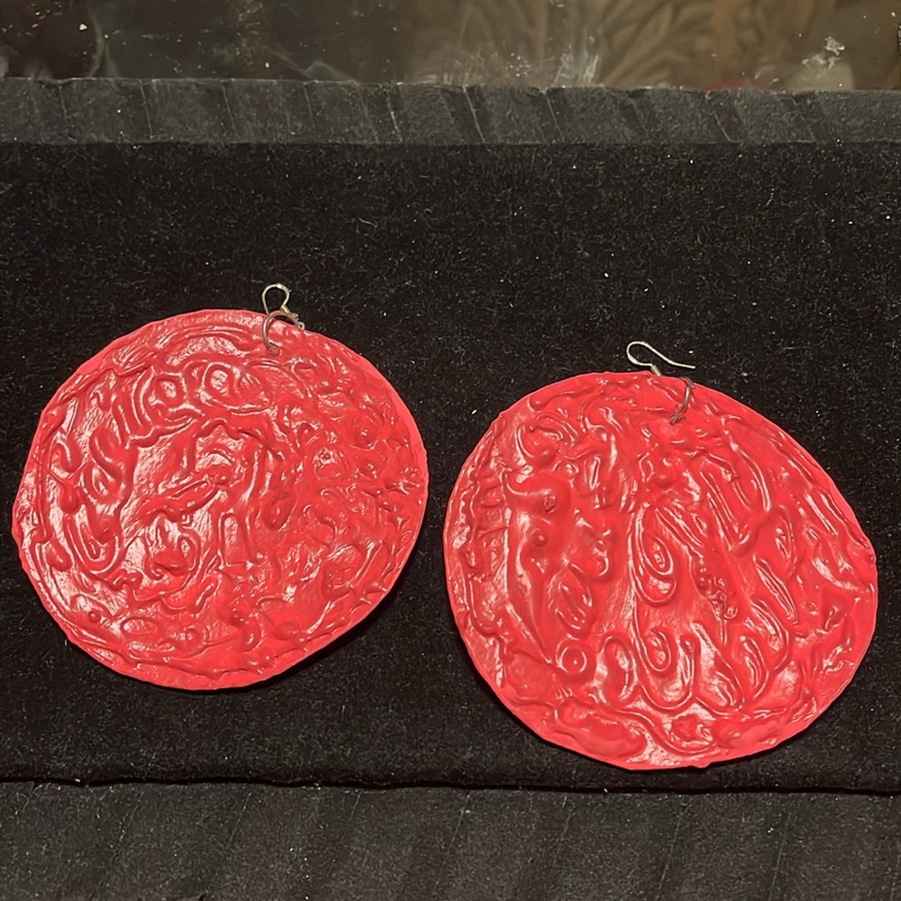 Handcrafted Pink Statement Earrings - image 3
